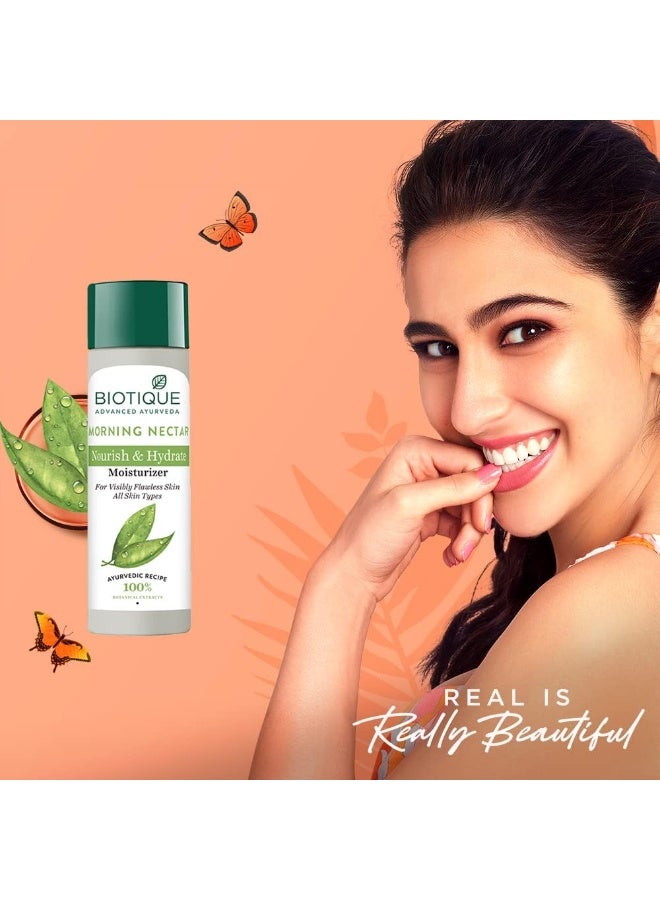 Biotique Bio Morning Nectar Flawless Skin Lotion 120ml | Lightening & Nourishing Moisturizer | For All Skin Types | Daily Hydrating Face Lotion - Image 3